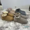 Designer Laarzen Dames Winter Ultra Mini Boot Australische Platform Laarzen voor Heren Lederen Warme Enkelbont Booties Schoen