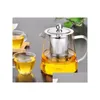 Coffee Tea Sets 550Ml Clear Heat Resistant Glass Pot Kettle With Infuser Filter Jar Home Office Tools 24 Up Drop Delivery Garden K Dhk0M