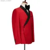 Ternos masculinos blazers novo design vermelho duplo breasted ternos masculinos fino ajuste traje homme casamento smoking 2 peças noivo festa de formatura melhor homem blazer l230914