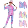 Set di abbigliamento Autunno Essenziale Tie Dye Ragazze Ragazzi Bambini Vestiti Neonati Felpe con cappuccio Giacche Pantaloni Pullover Per bambini Tute 230914