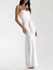 Casual Dresses Women S Long Bodycon Dress Sleeveless Halter Tie Sweetheart Neck Slit Ruched Maxi For Cocktail Party