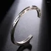Bracelet personnalisé rétro noir et argent pour hommes, bracelet en acier inoxydable, manchette Viking nordique, cadeau de charme