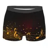 Mutande Intimo da uomo Abstract Gold Note musicali Boxer da uomo Mutandine maschili elastiche