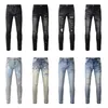 Lila Jeans Designer-Jeans Herren-Denim Gestickte Hosen Modische Lochhosen US-Größe 29-40 Hip-Hop-Distress-Reißverschlusshosen Bestseller Neueste Version02