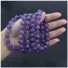 Andra smyckesuppsättningar Yoga Natural Stones Strand Armband Morganite Amaetyst Amazonite Gemstone Beads Healing Crystal Stretch Armband F DHPC1