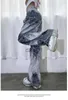 Dżinsowe dżinsy dżinsowe chłodne patchwork żeńska luźna punkowa chłopak kobiety zabawne proste vintage gotyckie spodnie dziewczyna x0914