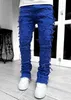 Men's Hoodies Sweatshirts Men's Denim Straight Pants Street Fashion Ins Stretch Strap Sweatpants T230715 x0914