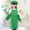 Grembiuli per bambini Tasca artigianale Cucina Cottura Arte Pittura Cucina Sala da pranzo Bavaglino Bambini 15 colori Personalizzabili Dbc Drop Delivery Home Garde Dhcp0