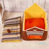 Dogs House Striped Removable Cover Mat Cat Dog Sleeping Beds For Small Medium Pet Dog Kennel