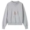 Isabel Marant 23AW Damen-Designer-Mode-Baumwoll-Sweatshirt, neues klassisches Beflockungsdruck-Stehkragen-Langarmpullover, lässige Oberteile