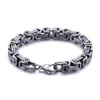 5mm 6mm 8mm Gioielli da uomo in acciaio inossidabile Catena imperatore Bracciale bizantino Stile quadrato Unisex Uomo 8 26 pollici Link 281w