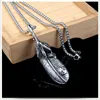 Pausalina Cross -border Youpin European and American Hip Hop Street Fashion Tide Male Eagle Claw Necklace Retro Stainless Steel Feather Pendant