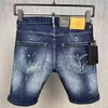 Män denim shorts blekna tvättfärg stretch bomull284l