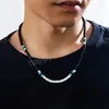 Vita och svarta träpärlor Kort Choker -halsband för män Trendiga små pärlkedjor Tillbehör 2023 Fashion Neck Jewelry