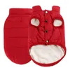 Dog Apparel Pet Clothes Button Warm Cotton-Padded Coat Jacket Vest Cat Outdoor Cold Plush Comfortable Down