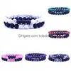 13 stili di perline curative pietra naturale coppia bracciale set lava rock turchese occhio di tigre perline catene avvolgere braccialetto moda fatto a mano Je Dhfk8