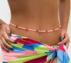 Belly Chains Fashion Summer Sweet Pink Love Beach Beaded Womens midja kedja kroppsmycken y bikini för kvinnor tillbehör släpp leverans dh7gf