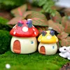 Decorações de jardim mini resina cogumelo ornamento micro paisagem estátuas criativas mesa casa painel do carro miniaturas decoração em vaso