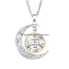 Pendant Necklaces Christian Bible Moon For Women Christians Scripture Glass Time Gem Cabochon Chains Fashion Jewelry In Drop Delivery Dhfmc