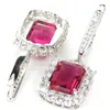 Boucles d'oreilles pendantes 30x13mm, superbe 6.5g, Tourmaline rose rouge sang rubis vert péridot CZ femmes, argent Sterling massif 925 véritable