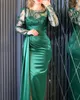 2023 ASO EBI ARABISK SEKKINERAD LACE SHEATH PROM Dress Satin Sexig kväll Formell parti Second Reception födelsedagsengagemang brudtärna klänningar klänningar mantel de soiree z62