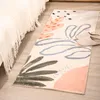 カーペット植物ロングベッドサイドラグソフトプリントふわふわの花柄のマットカーペットエリアベッドルーム床パッド美学の家屋の装飾