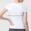 Active Set Women Slim Yoga Outfits Summer Shirts Girls Running Sport Short Sleeve Closefitting Tshirts Adult Sportswear Gym träning Fitness Wear