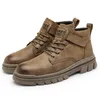 Leder Herren Stiefeletten Bequeme Plattform Wanderstiefel Neues Design Weiches Leder Büro Business Stiefel Sneakers Für Jungen Partyschuhe 38-44