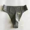 G cordas masculinas sexy prata fetiche cuecas de látex frente virilha 3d alfaiate roupa interior de borracha223h