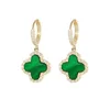 Boucles d'oreilles de marque de mode classiques, trèfle à 4/quatre feuilles, plaqué or 18 carats, boucles d'oreilles de luxe pour femmes, bijoux cadeau de fête