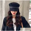 Berets Winter Fashion Street Beret For Women Solid Plain Octagonal Newsboy Cap Ladies Casual Cotton Hat Girls Painter Caps Drop Delive Dhgwp