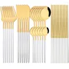Servis uppsättningar Western 30st Knife Fork Spoons Chopsticks Cutsly Set High Quality Rostly Steel Kitchen Table Provis