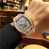 Full Richarmill Luxury Watches Sky Star Wine Barrel Mens Diamond Large Dial Full Automatic Mechanical RM011 VB9X Swiss ZF Factory