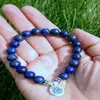 SN1039 Äkta Lapis Lazuli -armband Natural Stone Bead Men's Armband Chakra Spiritual Yogi Gift 271a