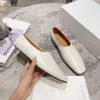 The Row Mocasines planos simples de cuero cuadrado Zapatos de vestir informales planos Zapatos de diseñador Calzado de fábrica para mujer