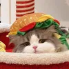Dog Apparel Halloween Pet Burger Hood Collar Hat Cartoon Fries Bib Messing With Weird Costumes Elisabeth Circle Cosplay Cat Costume
