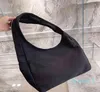 Bolsa de lona nas axilas, conhecida bolsa de designer, cor sólida, bolsa de compras, carteiras de ombro para mulheres