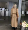 Dames Trenchcoats 2023 Herfst/Herfst Nieuw Design Vrouwen Stijlvolle Katoenen Lange Trenchcoat Vrouwelijke Windjack T230915