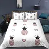 Bedding Sets Home Textile Luxury 3D Pineapple Print 3Pcs Comfortable Duvet Cover PillowCase Bright Fruit Pattern Breathable Soft