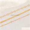 Anklets Selling Golden Alloy Chain Anklet 3Pcs Set Bohemia Vintage Charm Bracelet For Women Drop Delivery Jewelry Dhgarden Dhmxz