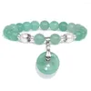 Strand Natural Stone Aventurine Quartz Crystal Beded Armband Round Donut Gem Charms Women Men Healing Smyckesfall