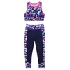 Clothing Sets Teenage Girls Sportswear Suits Gymastics Workout Outfits Mesh Racer Back Tanks Crop Top with Leggings for Ballet Dancewear 230914