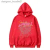 Erkek Hoodies Sweatshirts Tasarımcı Pembe Erkek Hoodies Sweatshirts Puff Baskı SP5der Örümcek Web Külot Yüksek Kaliteli Ağır Kumaş L2 L230915