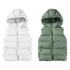 Gilets pour femmes Veste d'hiver Mode Coupe-vent Femmes Gilet à capuche Manteau Automne Vêtements sans manches pour l'extérieur