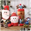 Christmas Decorations Plastic Candy Jar Theme Small Gift Bags Box Crafts Home Party Drop Delivery Garden Festive Supplies Dh6Ve