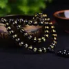 8mm 108 sei parole di mantra perline braccialetti di ossidiana moda festa mala meditazione fatta a mano splendidi gioielli affascinante braccialetto249v