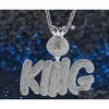 A- Z Cz Stones Round Typle Letters Pendant Necklace Custom Name Charms For Men Women Gifts Cubic Zirconia Hip Hop Jewelry Drop Delivery