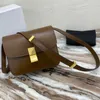 Designer medium classic bag luxury designer bag in box calfskin with an adjustable and removable leather strap and a metallic clasp closure with box