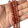 Perles rondes en pierre de soleil Orange naturelle, pour la fabrication de bijoux, breloques de collier, 6/8/10MM, 15'', vente en gros