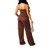 Kvinnor Pants Summer Outfits Solid Color Sleeveless Camisole Crop Tops och Casual Drawstring Wide Leg 230914